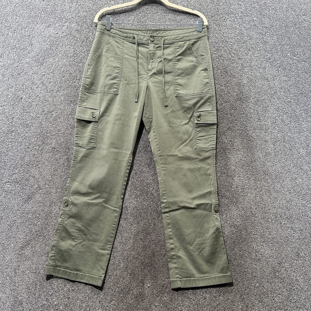 L.L.Bean Favorite Fit Olive Green Cargo Pants Women's Size 10 Petite Cotton